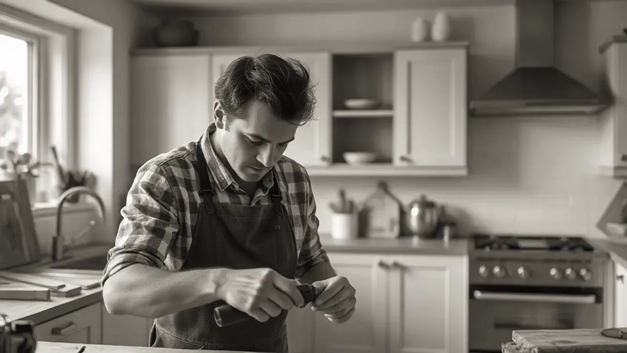 A professional carrying out Bespoke fitted kitchens near Liverpool