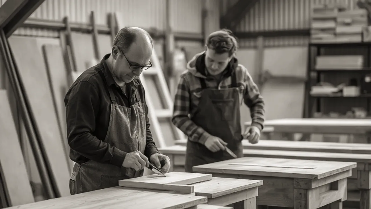 Two professionals working on Joinery across the Wirral peninsula near Liverpool